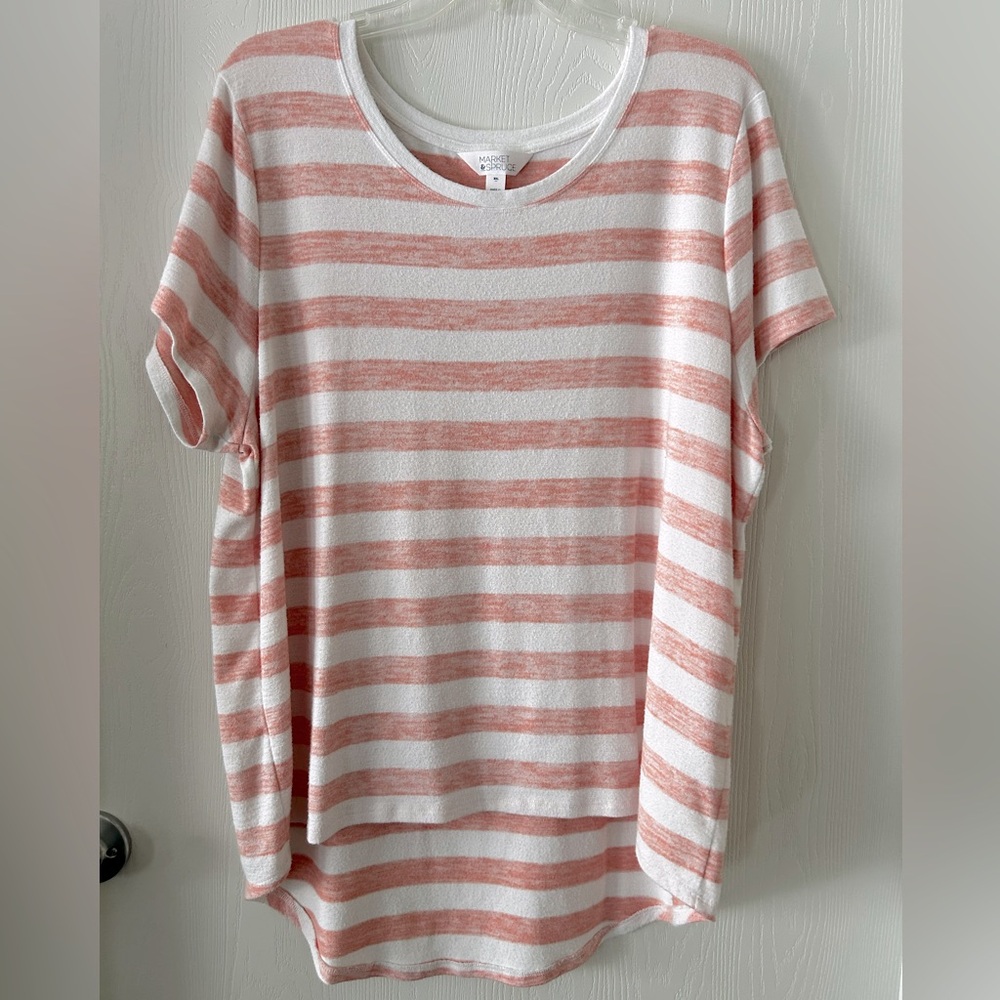 Market & Spruce pink stripe Top XXL